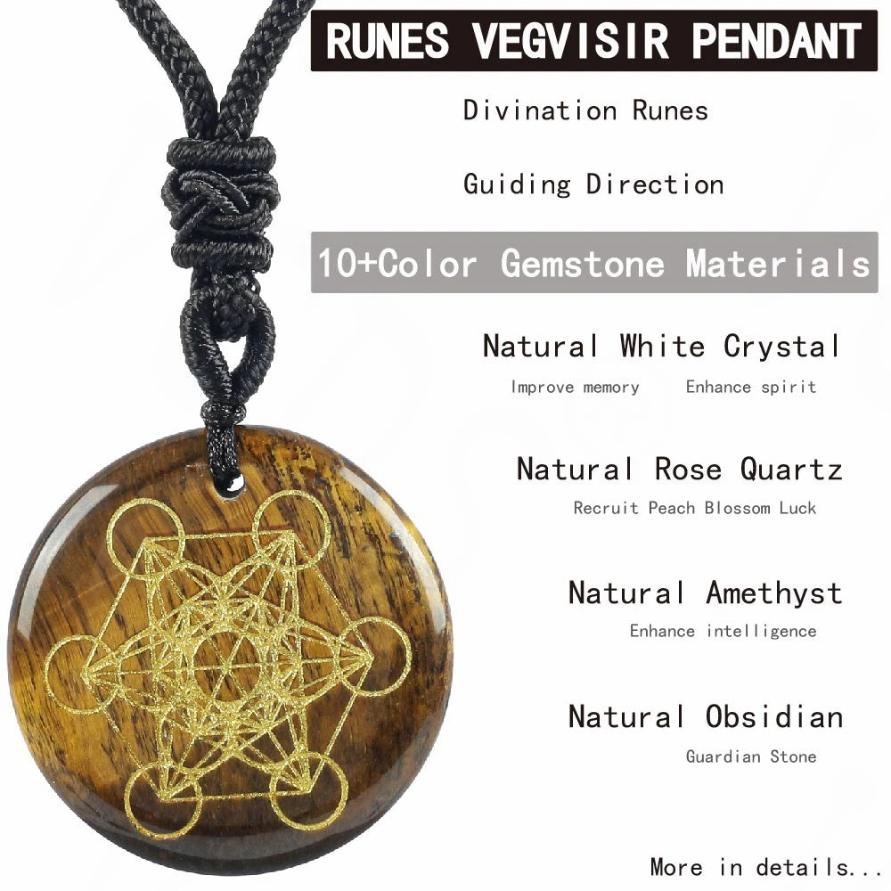 Natural Gemstone Necklace - Metatron's Cube (Choose your stone)