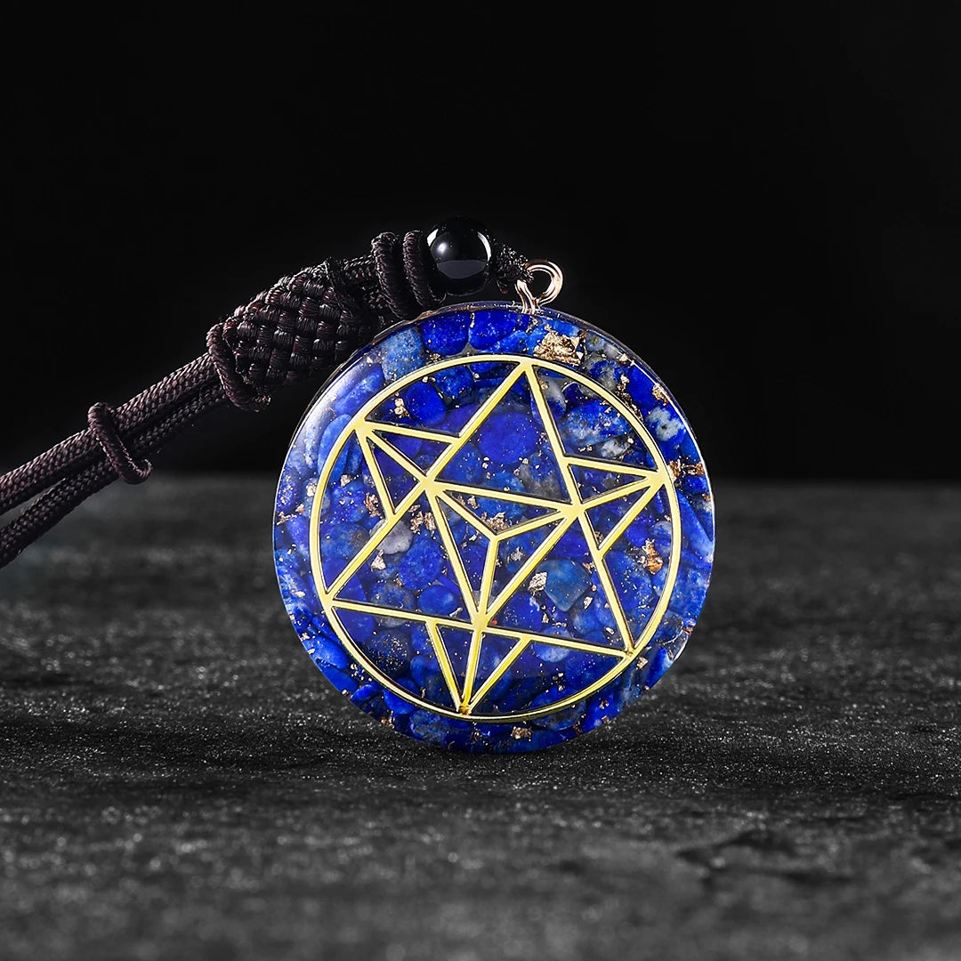 Merkaba Lapiz Lazuli Gemstone Necklace
