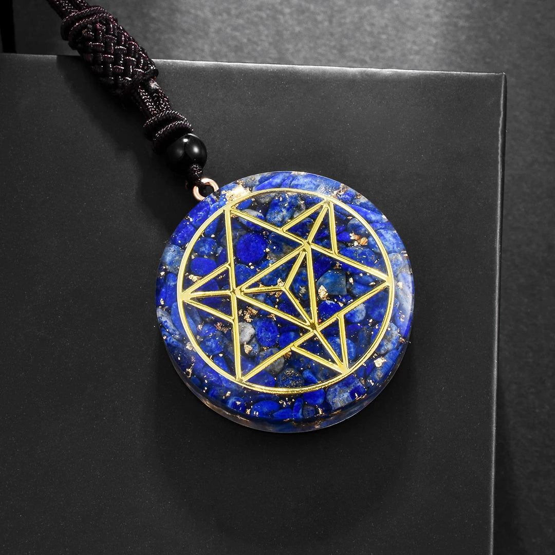 Merkaba Lapiz Lazuli Gemstone Necklace