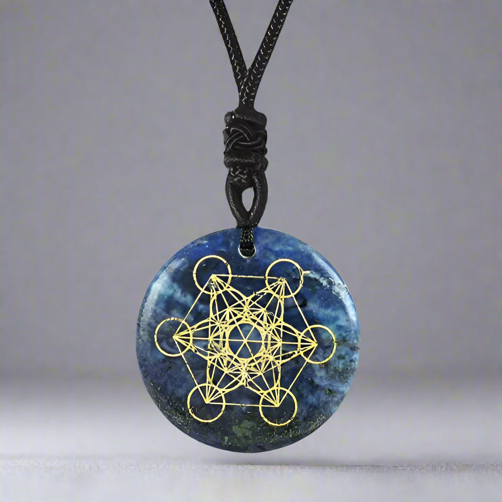 Natural Gemstone Necklace - Metatron's Cube (Choose your stone)