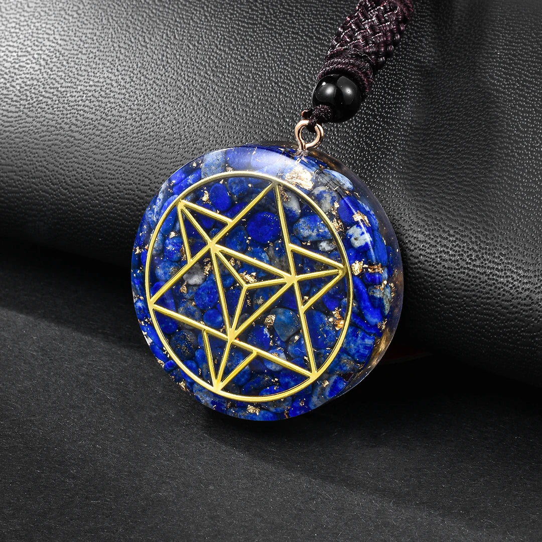 Merkaba Lapiz Lazuli Gemstone Necklace