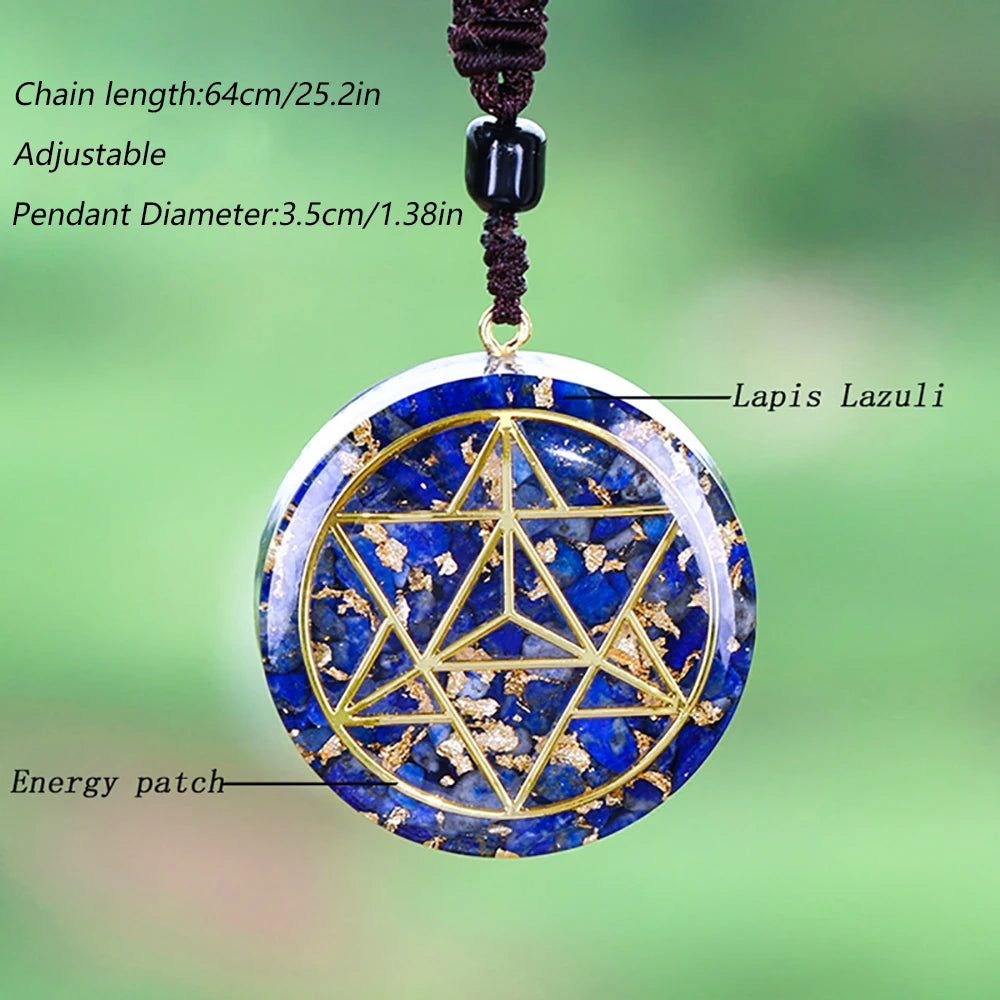 Merkaba Lapiz Lazuli Gemstone Necklace