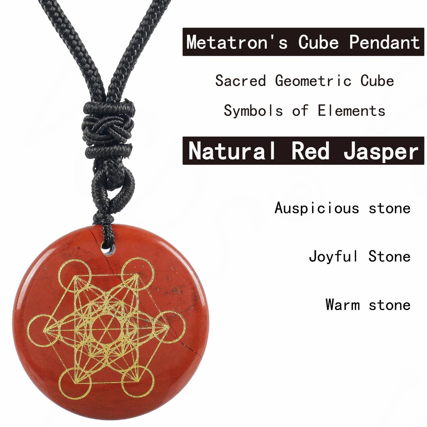 Natural Gemstone Necklace - Metatron's Cube (Choose your stone)