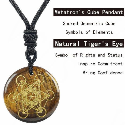 Natural Gemstone Necklace - Metatron's Cube (Choose your stone)